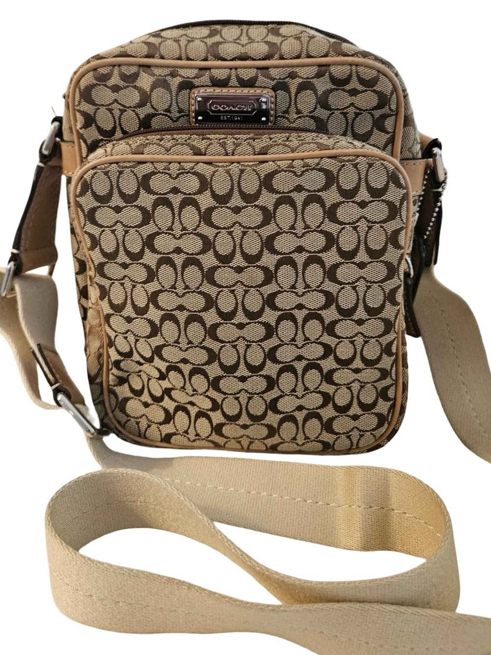 Coach Vintage Signature Swingpack Crossbody Bag Khaki